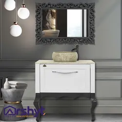 ست آینه و باکس روشویی مدل ریتا سفید