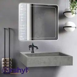 ست آینه و باکس روشویی مدل سرامیکی شیب دار 60