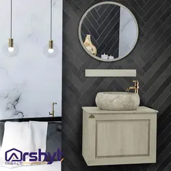 ست آینه و باکس روشویی مدل الیزه طوسی+پرشین 60*40