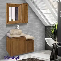 ست آینه و باکس روشویی مدل کاکتوس (چوب)