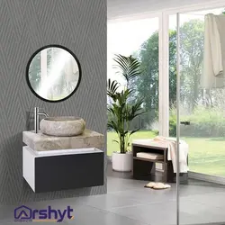 ست آینه و باکس روشویی مدل آردی ال طوسی 40*80