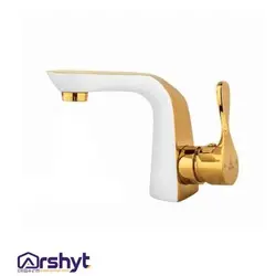 شیر روشویی کیان مدل آرنیکا سفید طلایی