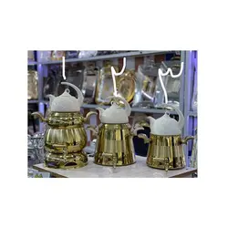 قیمت ، مشخصات و خرید کتری و قوری طلایی رنگ ثابت کد 809 🥇 - فروشگاه ژینال