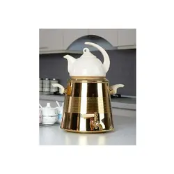 قیمت ، مشخصات و خرید کتری و قوری طلایی رنگ ثابت کد 814 🥇 - فروشگاه ژینال