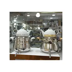 قیمت و خرید ست کتری 6 لیتری استیل و قوری چینی در دو طرح 🥇 - فروشگاه ژینال