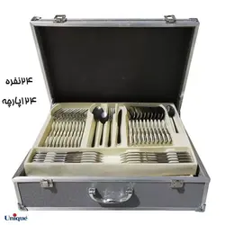 سرویس قاشق و چنگال غذاخوری یونیک مدل دونا24 نفره 124 پارچه