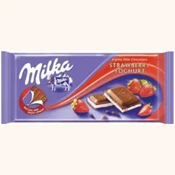 شکلات تخته ای میلکا طعم توت فرنگی milka