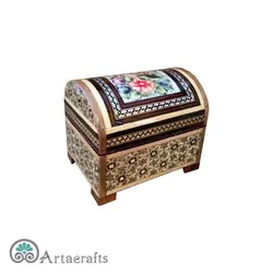صندوقچه خاتم کاری گل و مرغ