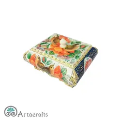 جعبه جواهر مربع گل و مرغ