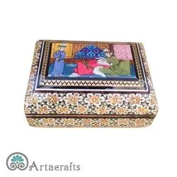جعبه جواهرات خاتم کاری طرح هرات