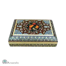 جعبه جواهرات خاتم گل و مرغ - صنایع دستی فلاحی | انواع هدایای هنری