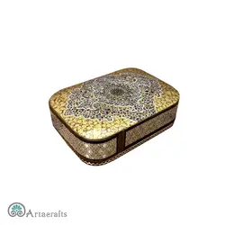 جا کارتی کشویی خاتم کاری - صنایع دستی فلاحی | انواع هدایای هنری