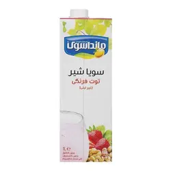 شیرسویا توت فرنگی مانداسوی  حجم 1 لیتر