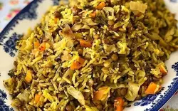 دمپخت شیرازی با سالاد شیرازی