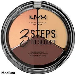 پالت 3 کاره کانتور نیکس NYX مدل سه استپ 3STEPS رنگ مدیوم