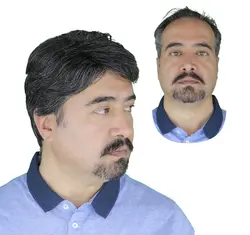 کلاه گیس مردانه جوگندمی با تراکم پایین