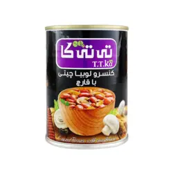 کنسرو لوبیا با قارچ تی تی کا