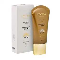 کرم ضدآفتاب رنگی و فاقد چربی SPF50 لدورا ۵۰ میلی لیتر
