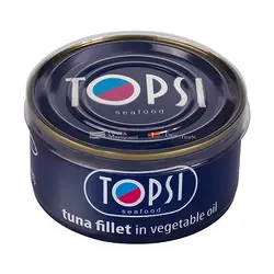 کنسرو ماهی فیله در روغن گیاهی تاپسی - 180 گرم