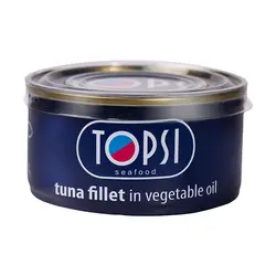 کنسرو ماهی فیله در روغن گیاهی تاپسی - 180 گرم