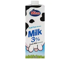 شیر پر چرب میهن حجم 1 لیتر