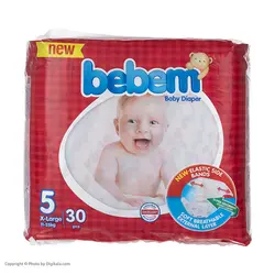 پوشک بچه ببم دوبل سایز 5 بسته 30 عددی