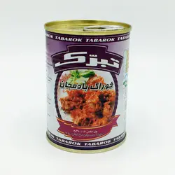 كنسرو خوراک بادمجان380 گرمی آسان بازشو تبرک