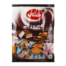 شکلات ماکس نوقا وكارامل با روكش كاكائويي ومغز بادام زميني ، 220 گرمی