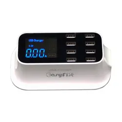 مولتی شارژر 8 پورت EasyFix EF-A19 با نمایشگر LED مناسب تعمیر موبایل