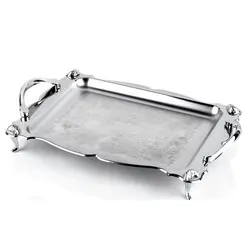 سینی گلدار بزرگ مدل سانا دسته جدید | سینی پذیرایی | سینی گلدار | سینی استیل | سینی دیاکو