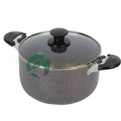 قابلمه درب شیشه ای30 عروس تفلون | قابلمه درب پیرکس سایز 30 عروس تفلون | عروس تفلون