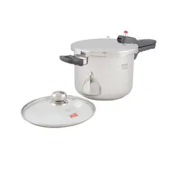 زودپز پارس استیل 4.5لیتر با درب پیرکس-Pars Steel Pressure Cooker 4.5 Litre