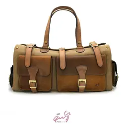 ساک دستی ترکیب چرم و برزنت مدل آروین