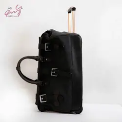 چمدان ترکیب چرم و برزنت مدل بردیا