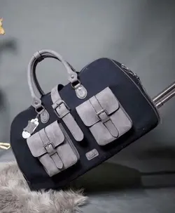 چمدان اسپرت مدل رامسین ترکیب چرم و برزنت