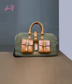 چمدان اسپرت مدل رامسین ترکیب چرم و برزنت