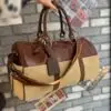 کیف مسافرتی ترکیب چرم و برزنت مدل آسوز