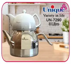 یونیک کتری استیل 3 لیتر تک دسته با قوری کد UN-7290 : آسون بخر  کتری و قوری محصول
