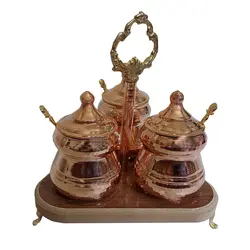 ست 4 تکه جا ادویه مسی مدل چکش کاری کد 656