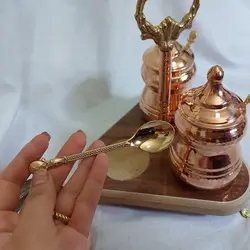 ست 4 تکه جا ادویه مسی مدل چکش کاری کد 656