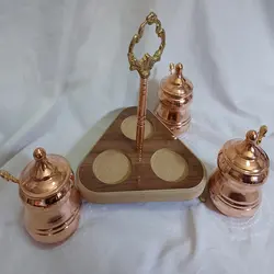 ست 4 تکه جا ادویه مسی مدل چکش کاری کد 656
