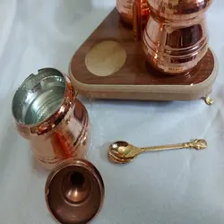 ست 4 تکه جا ادویه مسی مدل چکش کاری کد 656