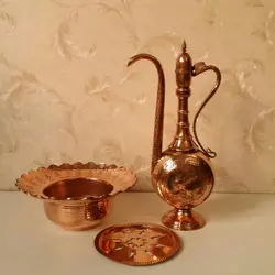 ست گلاب پاش و لگن مسی  کد S-4068