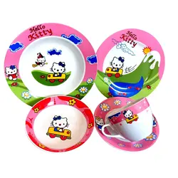 سرویس غذاخوری کودک 5 پارچه طرح هلو کیتی : آسون بخر  خانه و آشپزخانه, سرو و پذیرایی, سرویس غذاخوری سرویس غذاخوری محصول