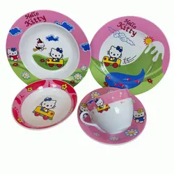 سرویس غذاخوری کودک 5 پارچه طرح هلو کیتی : آسون بخر  خانه و آشپزخانه, سرو و پذیرایی, سرویس غذاخوری سرویس غذاخوری محصول