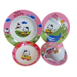 سرویس غذاخوری کودک 5 پارچه طرح هلو کیتی : آسون بخر  خانه و آشپزخانه, سرو و پذیرایی, سرویس غذاخوری سرویس غذاخوری محصول