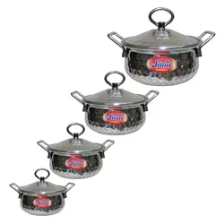 سرویس قابلمه 8 پارچه شهرزاد مدل خمره ای چکشی کد TIK 4