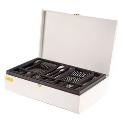 سرویس قاشق و چنگال 86 پارچه ناب استیل مدل پالرمو براق