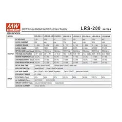 منبع تغذیه 48 ولت 4.4 آمپر مینول مدل LRS-200-48