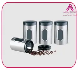 سرویس بانکه حبوبات پنجره دار استیل خارجی دو کیلویی یونیک کد 6970